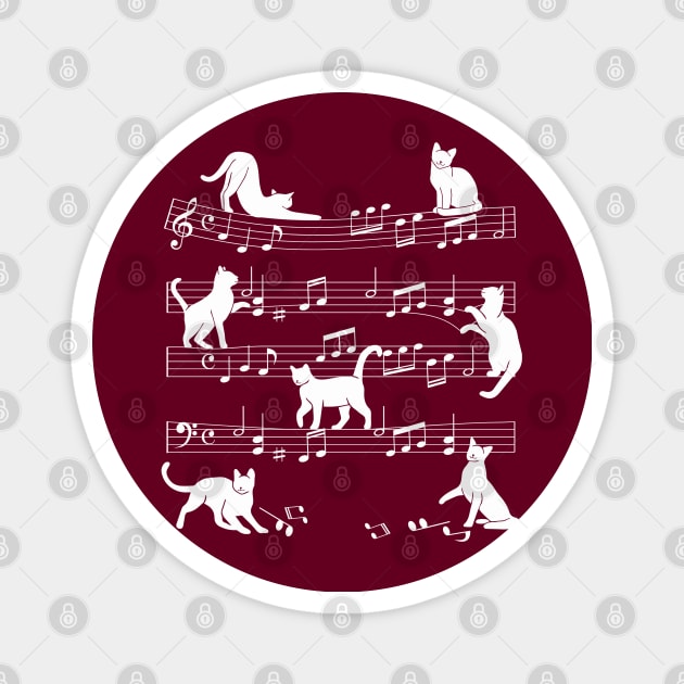 Cat Silhouette Music Sheet Musical Notes Magnet by Emart